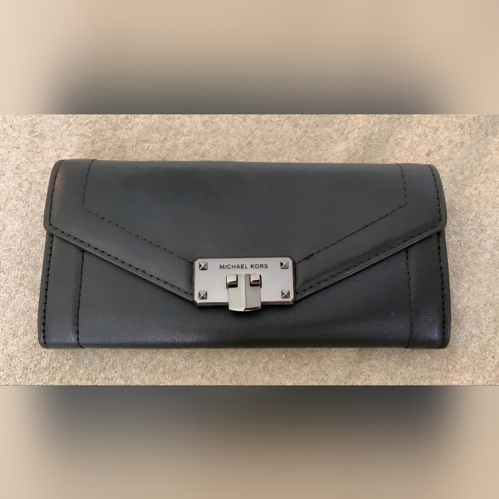 Michael Kors Black Leather Envelope Wallet